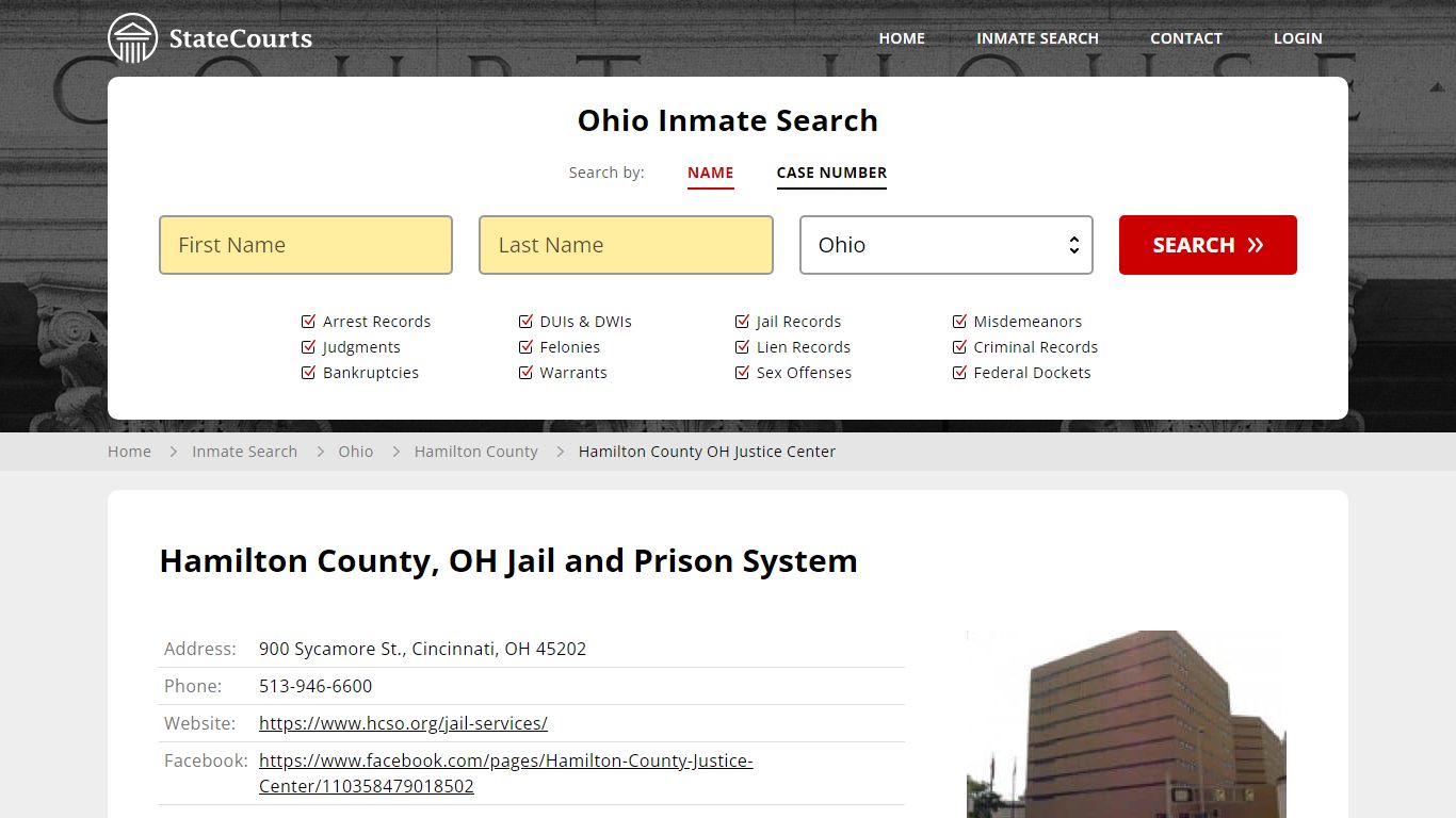 Hamilton County, OH Jail and Prison System - State Courts